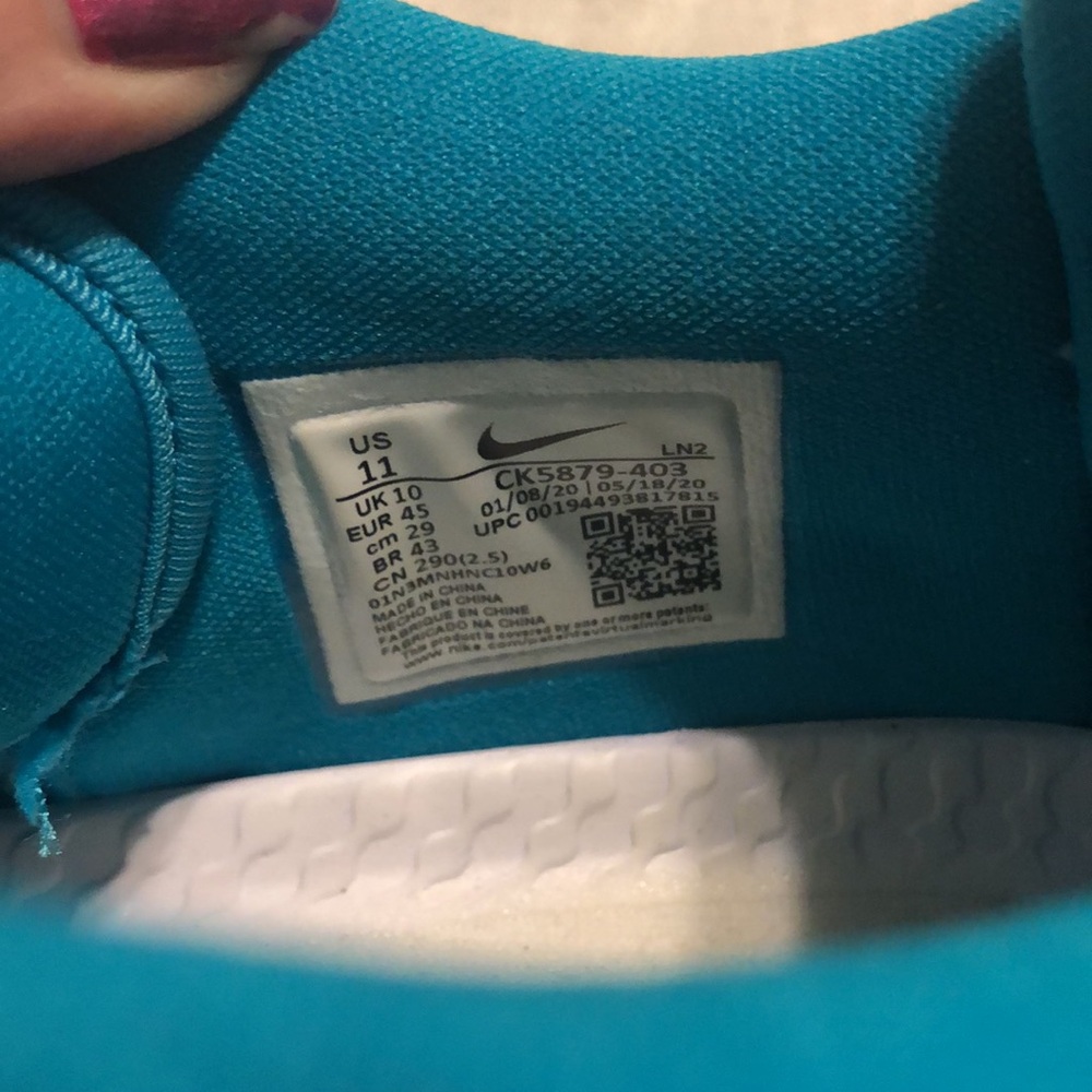 Nike Air Zoom Mens BB Teal and White Basketball Shoes size 11 - Picture 13 of 13